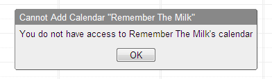 Google Calendar error