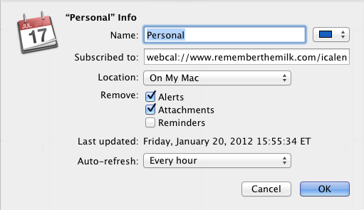 iCal subscribe